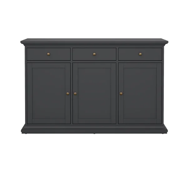 Venedig Sideboard 3 Türen und 3 Schubladen matt grau.