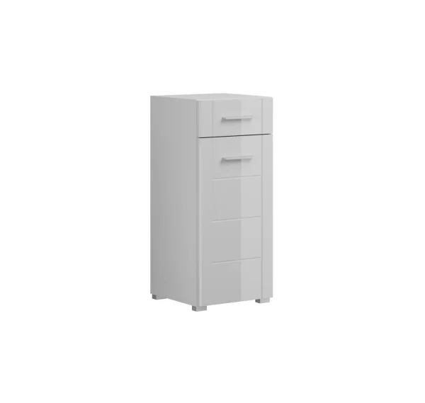 Venice Badschrank 1 Tür, 1 Schublade Hochglanz weiß,weiß.