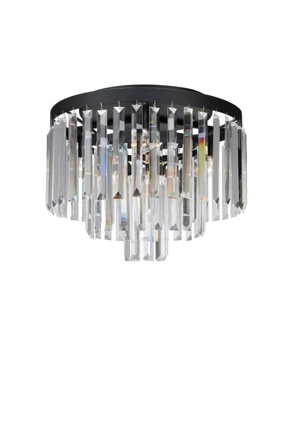 Ventimiglia Kristall Deckenlampe Schwarz 42 cm