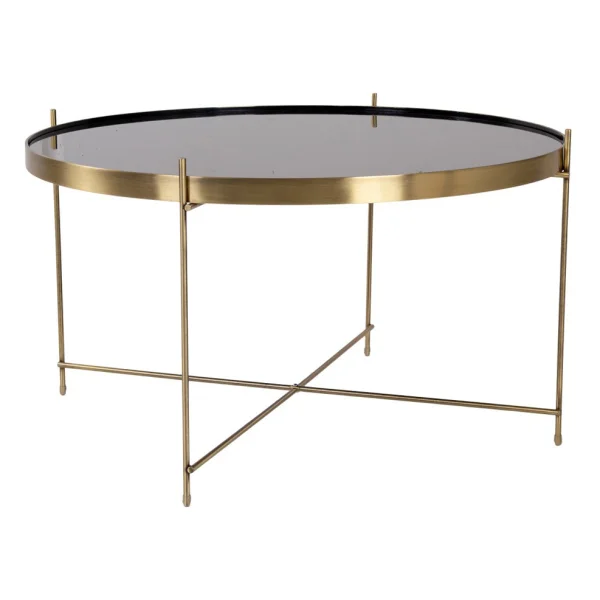 Veo Couchtisch 70x40 cm messingfarben Stahl, Glas.