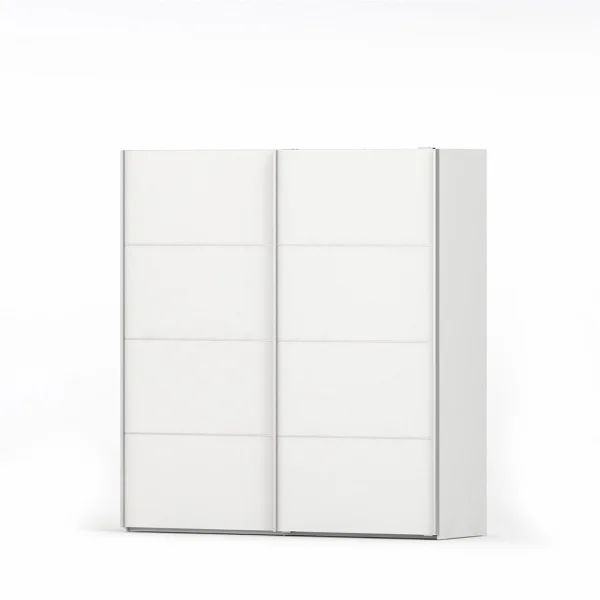 Verona Schwebetürenschrank Breite 182 cm, Höhe 201 cm weiss.