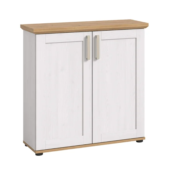 Verona Sideboard 2 Türen weiß, Eiche Dekor.