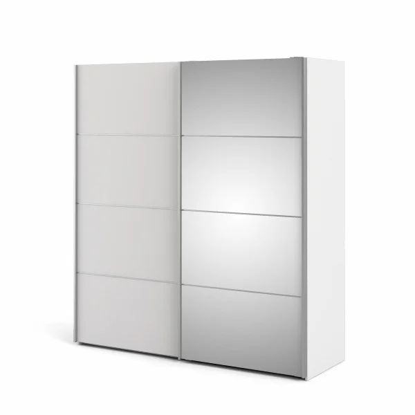 Veto Kleiderschrank 1 Tür und 1 Spiegeltür breite 182 cm, weiss.
