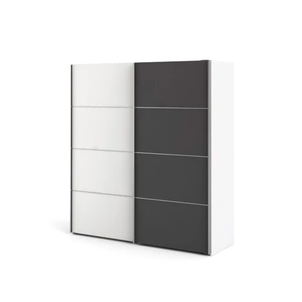 Veto Kleiderschrank A 2 türig H201 cm x B182 cm weiss, grau.
