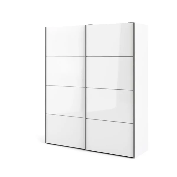 Veto Kleiderschrank B 2 türig H220 cm x B182 weiss, hochglanz weiss.