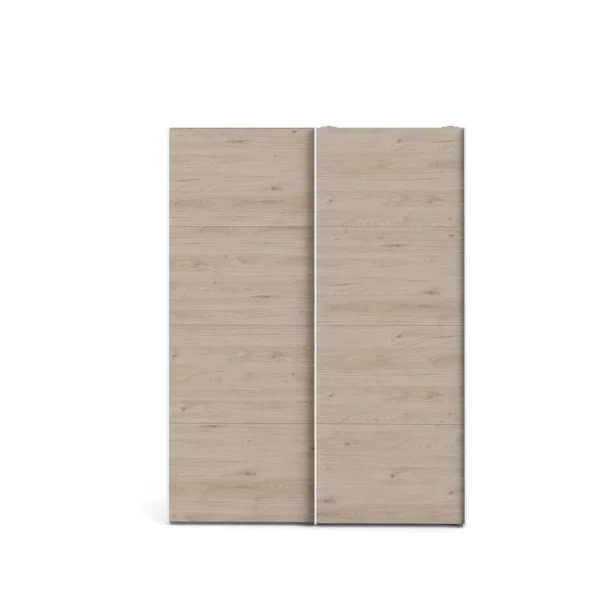 Veto Schiebetürenschrank B150 cm 2 Türen Weiß- und Hickory-Dekor.