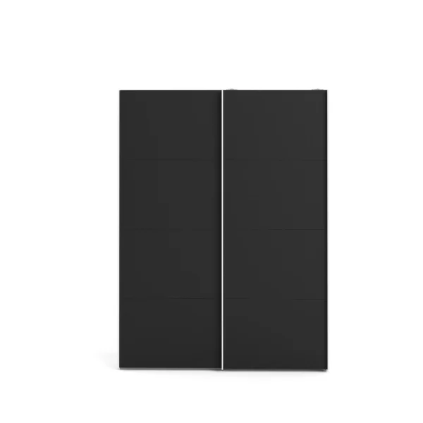 Veto Schiebetürenschrank B150 cm 2 Türen weiß und mattschwarz.
