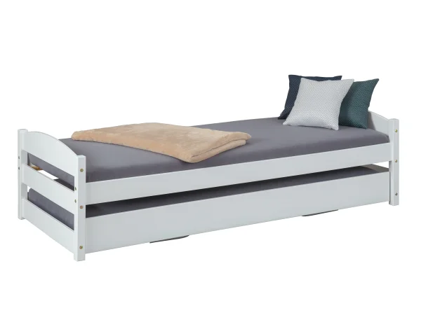 Vicki Bett 90x200 cm mit extra Bett weiss lackiert.