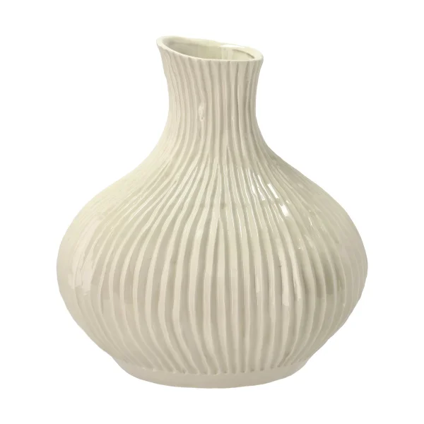 Villa Collection Eichen Vase 28xØ27 cm Cremeweiß
