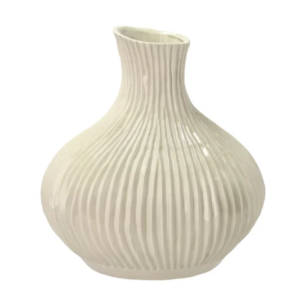 Villa Collection Eichen Vase Ø31x33,5 cm Cremeweiß