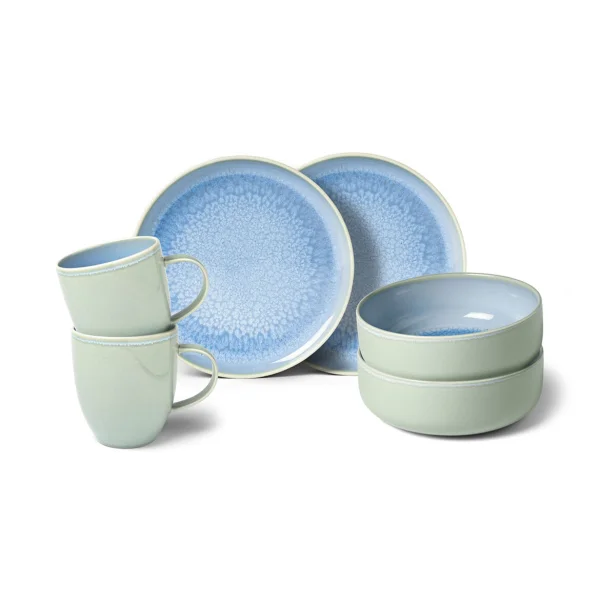 Villeroy & Boch Crafted Blueberry Frühstücksset 6 Teile Türkis