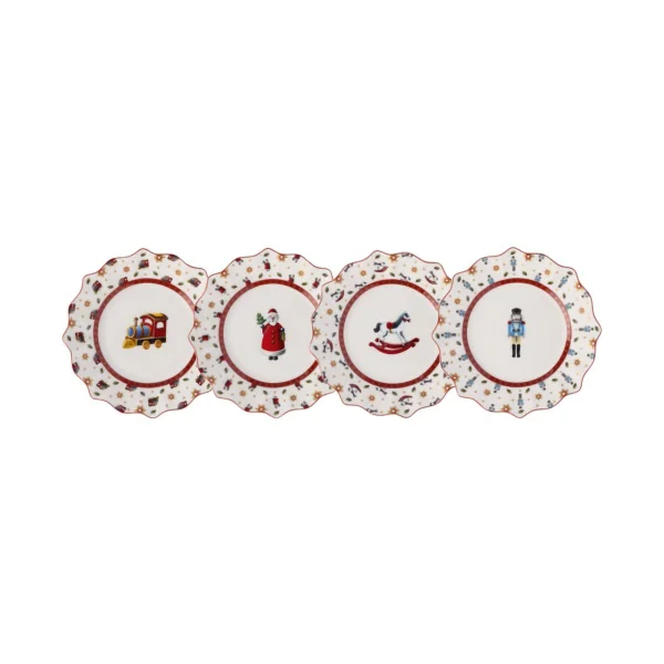 Villeroy & Boch Toy's Delight Teller 4-teilig Weiß-rot
