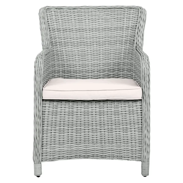 Vinga Gartenstuhl Polyrattan mit Kissen natur, sandfarben.