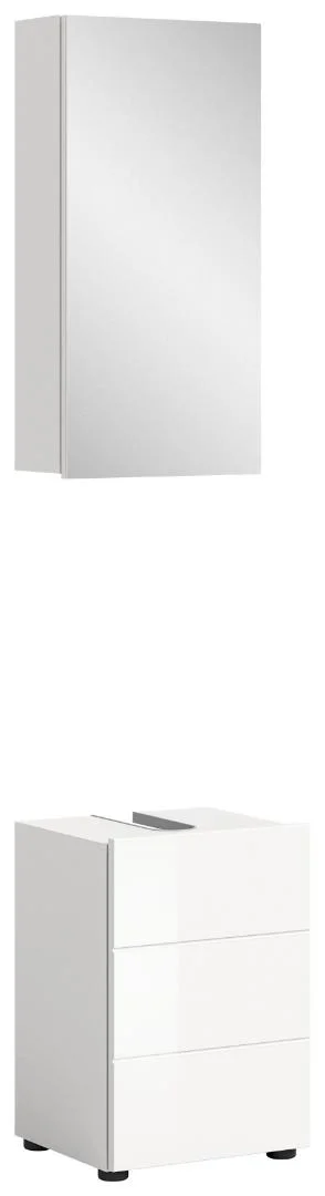 Vira Badmöbelset V3 Weiß hochglanz, weiß.