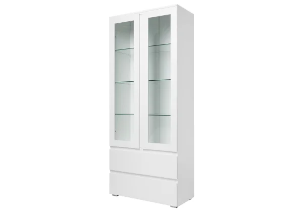 Vitrine mit 2 Glastüren weiß Breite 80 cm - IMAGE
