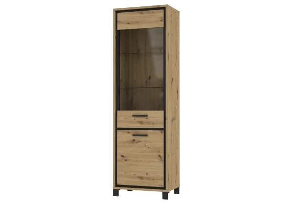 Vitrine mit Glastür Artisan Eiche Breite 64 cm - TRONDHEIM