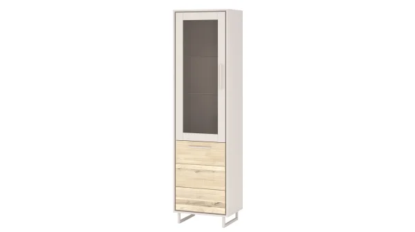 Vitrine mit Glastür Eiche teilmassiv geölt Breite 54 cm - KAI