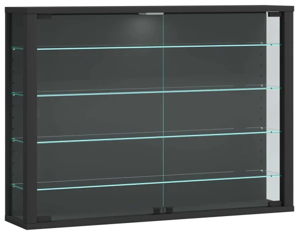 VitrosaL Vitrinenschrank wandhängend 2 Glastüren anthrazit.