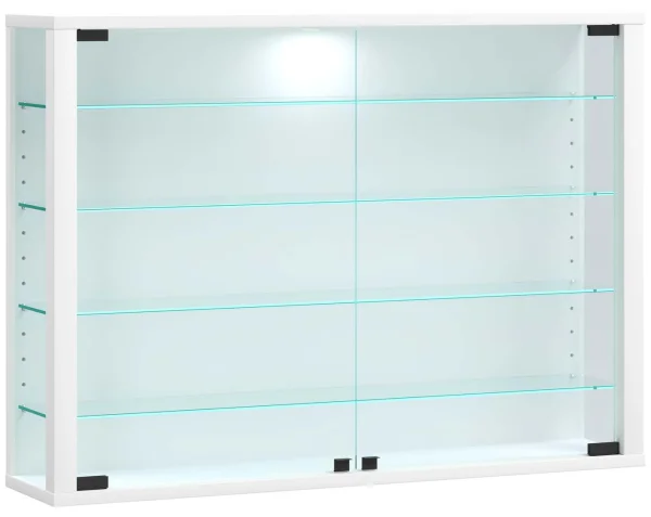 VitrosaL Vitrinenschrank wandhängend 2 Glastüren weiß.