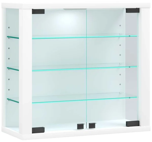 VitrosaS Vitrinenschrank wandhängend 2 Glastüren weiß.