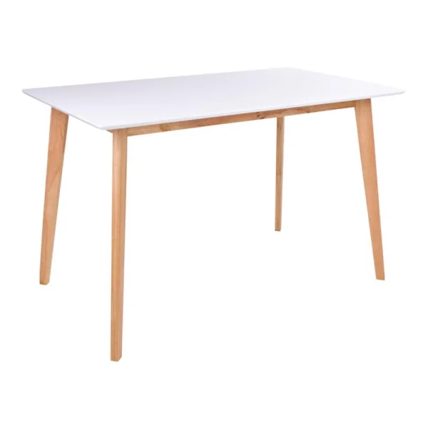 Voos Esszimmertisch 70 x 120 cm in weiss und natur.
