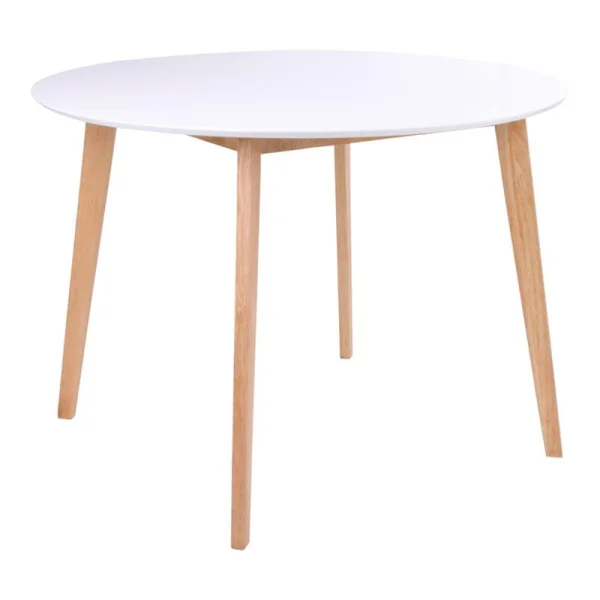 Voos Esszimmertisch Ø105 cm in weiss und natur.