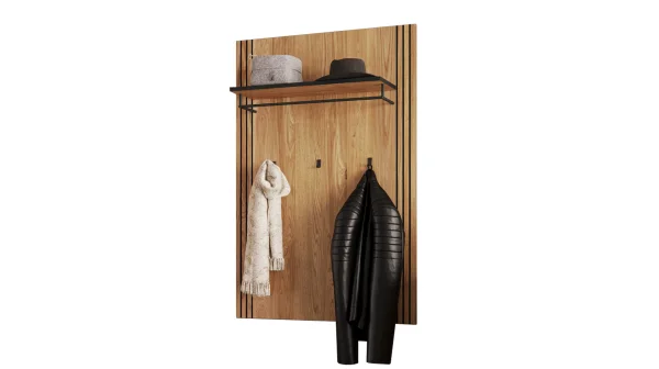 Wandgarderobe Paneele Eiche teilmassiv geölt 82 cm - BELLA
