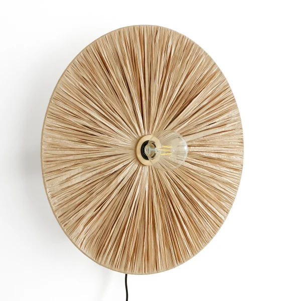 Wandleuchte Rafita, Raffia, Rund Ø 50 Cm