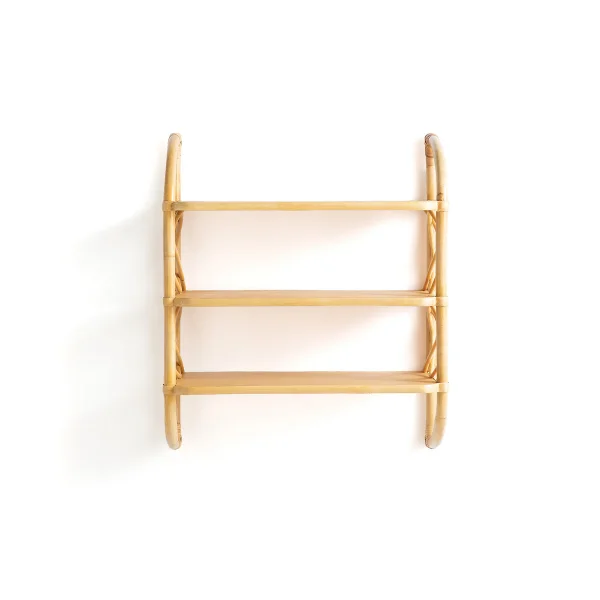 Wandregal Malu Mit 3 Böden, Rattan, B. 60 Cm
