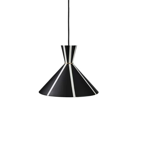 Warm Nordic - Bloom Stripe Hängelampe, schwarz/weiß, Ø 30 cm