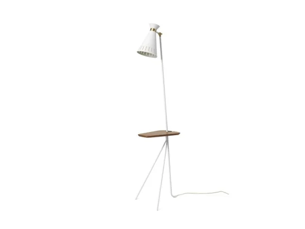 Warm Nordic - Cone Stehleuchte w/Tisch Clear White/Teak