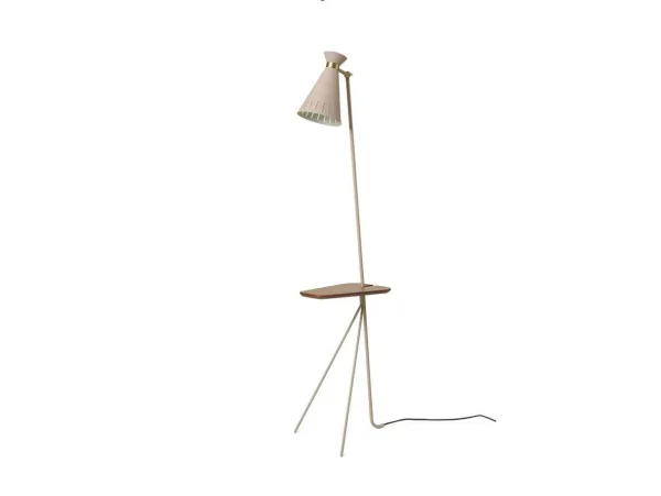 Warm Nordic - Cone Stehleuchte w/Tisch Pure Cashmere/Teak