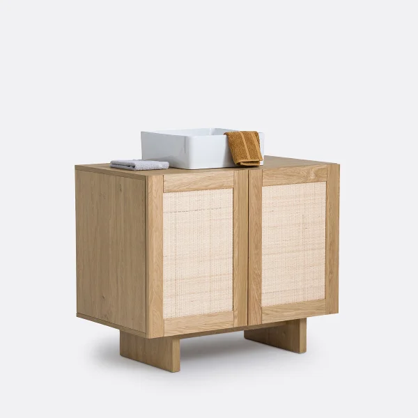 Waschtisch Arty Mit Rohrgeflecht, B. 90 Cm