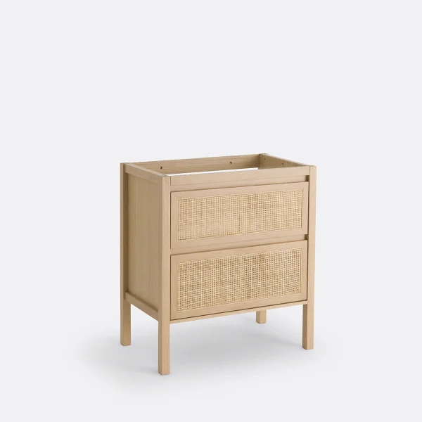 Waschtisch Lumpa Mit 2 Rattanschubladen, B. 80 Cm