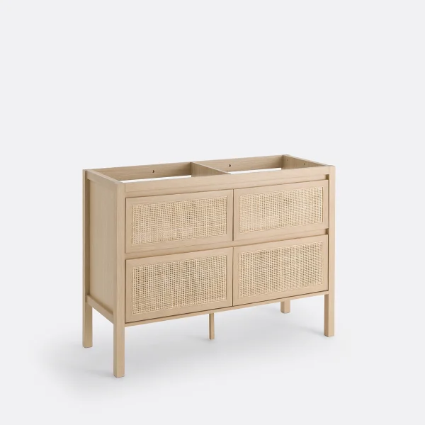 Waschtisch Lumpa Mit 4 Rattanschubladen, B. 120 Cm