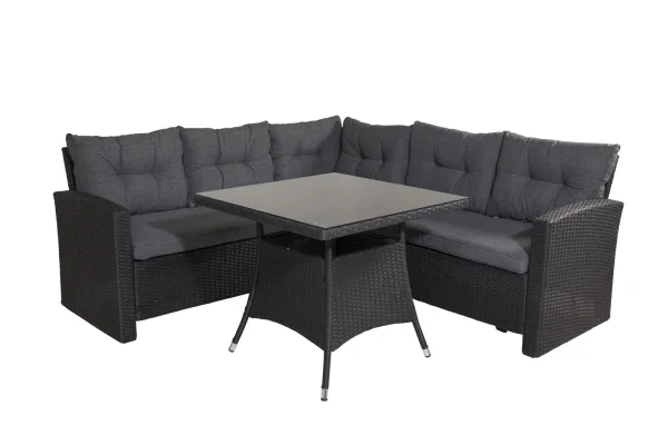 Watford Loungeset 2 Teile grau,schwarz.