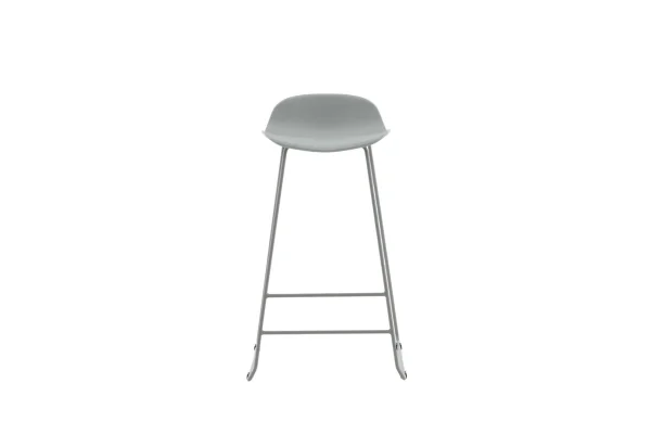 Wave Barhocker Schalenstuhl grau.