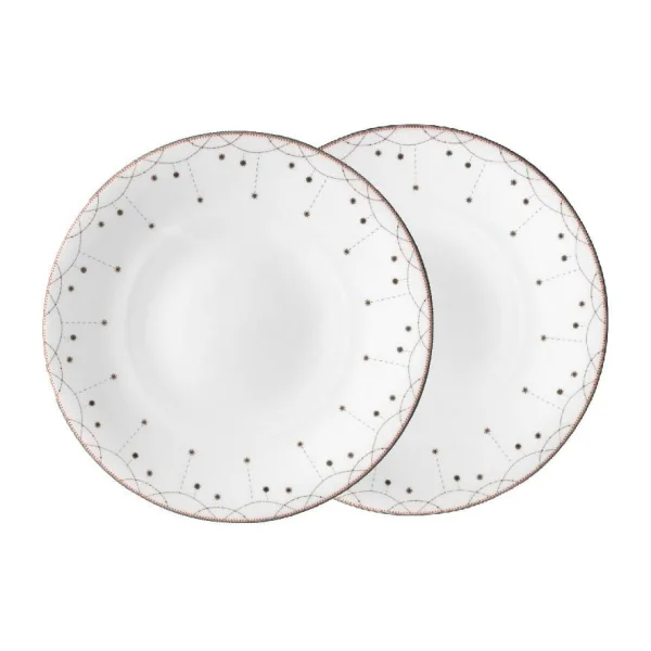 Wik & Walsøe Julemorgen Girlander Teller 2er-Pack Ø28 cm Weiß