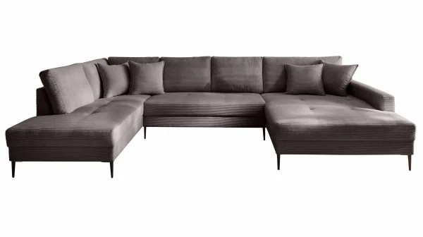 Wohnlandschaft Cord dunkelgrau - 360 cm - SUMMER