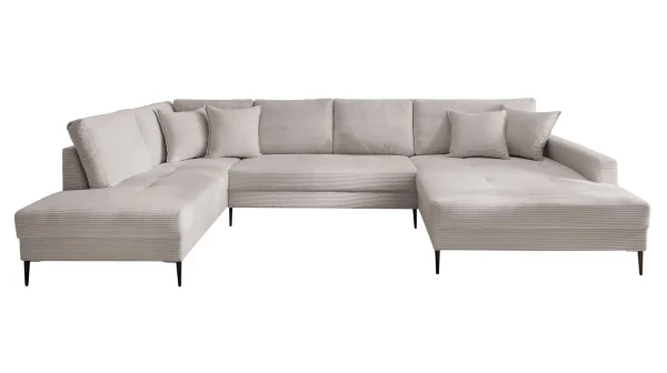 Wohnlandschaft Cord hellgrau - 360 cm - SUMMER