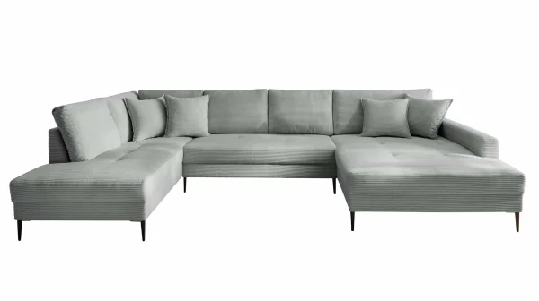 Wohnlandschaft Cord pastell grün - 360 cm - SUMMER