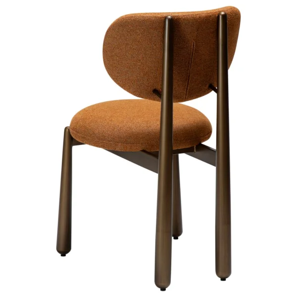 Woke Esszimmerstuhl Bouclé brennendes Orange.