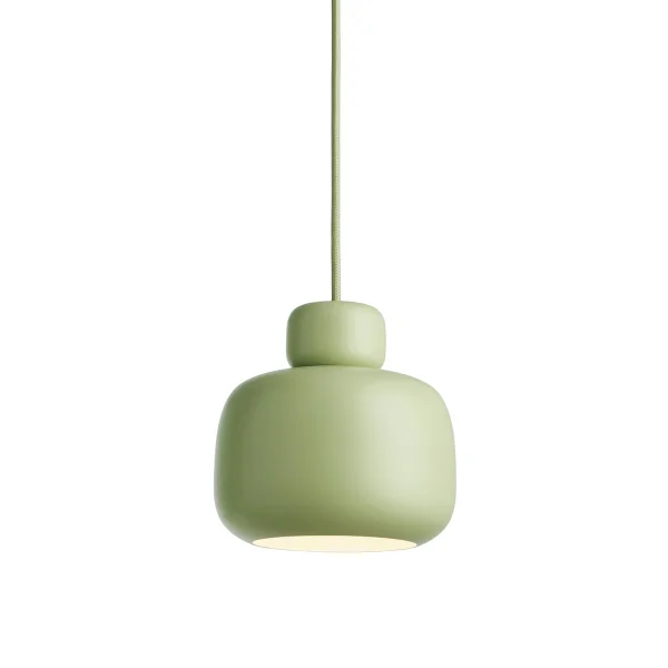 Woud Stone Pendelleuchte small Matcha green