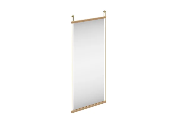 Woud - Suspended Spiegel Large Eiche/Satin Messing