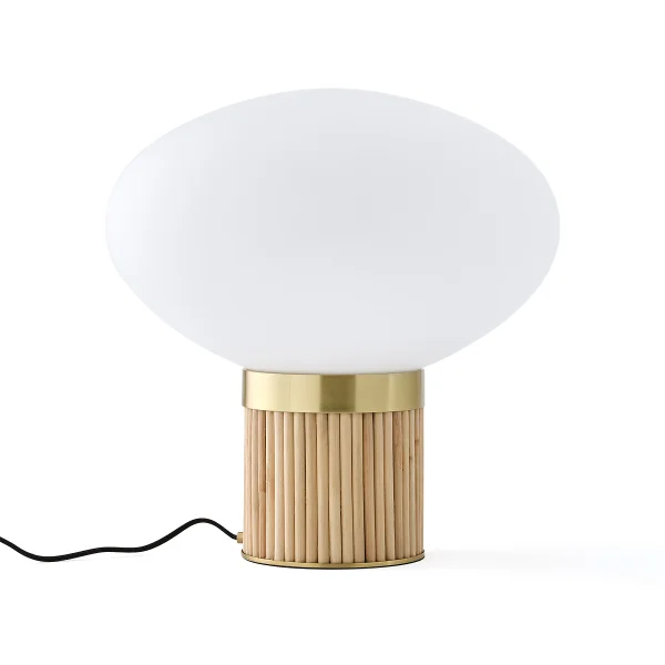 Xl-tischlampe Dolce, Messing, Bambus Und Opalglas