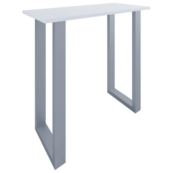 Xona Bartisch 110x50 weiß, silberfarben.