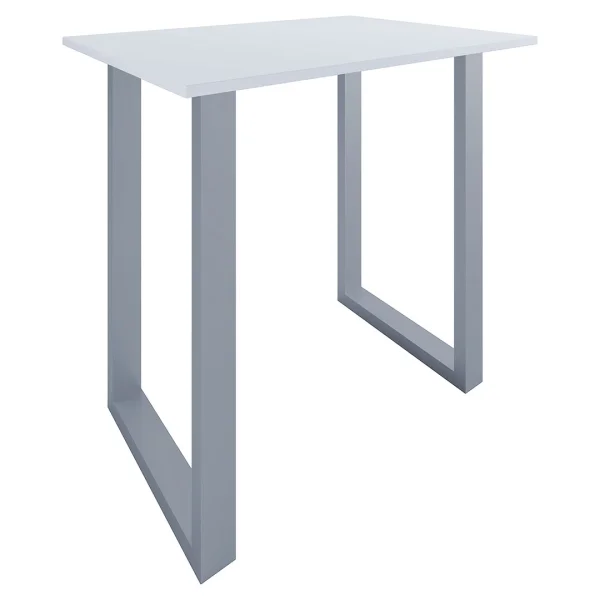 Xona Bartisch 110x80 weiß, silberfarben.
