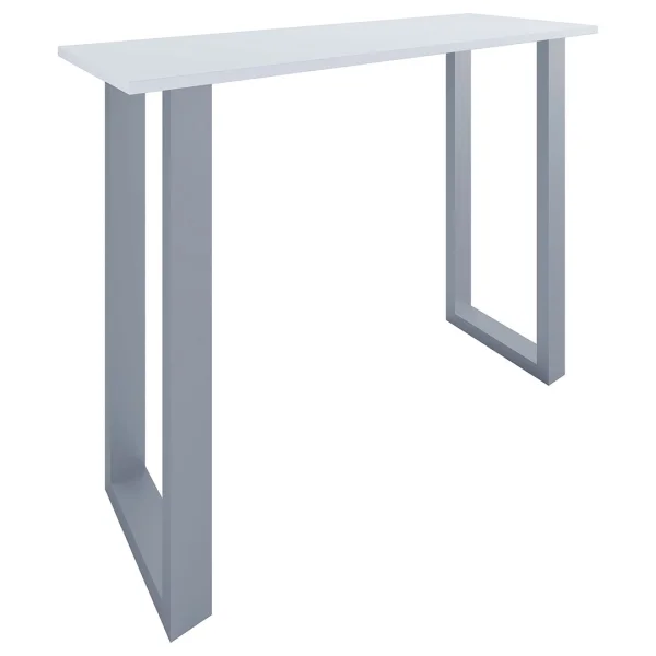 Xona Bartisch 140x50 weiß, silberfarben.