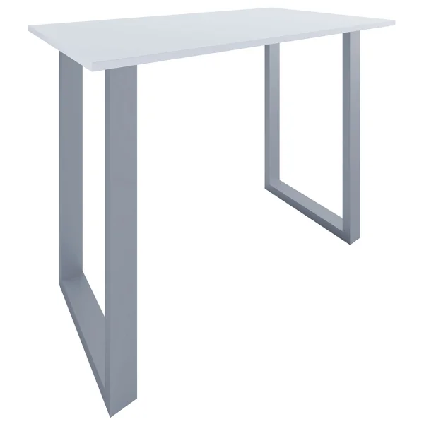 Xona Bartisch 140x80 weiß, silberfarben.