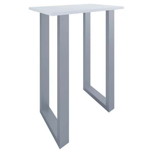 Xona Bartisch 80x50 weiß, silberfarben.